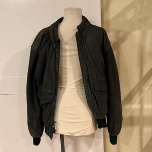 Global Identity G-111 Leather Bomber Jacket Vintage